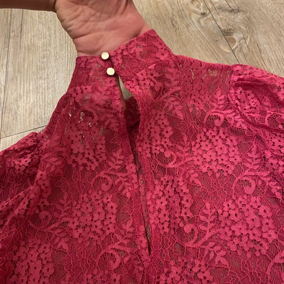 Pink new blouse, beautiful color, lace material 🩷 - Picture 4 of 5